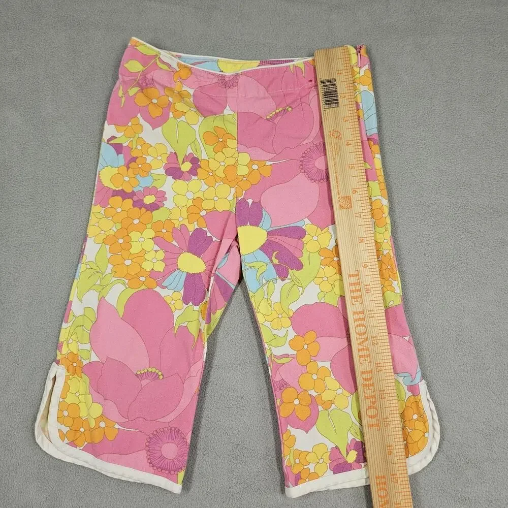 Vintage Gymboree SUNSHINE DAYDREAMS Pants Girls 4 Floral Pink Y2K Hippie‎